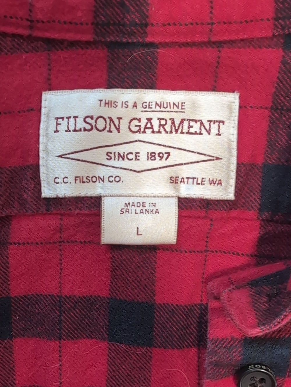 Filson Plaid Guide Shirt. L - Picture 2 of 2